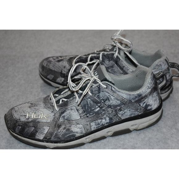 HUK Attack Performance Fishing Water Shoes Sneakers Mens Size US 12 Gray Camo - Picture 8 of 9